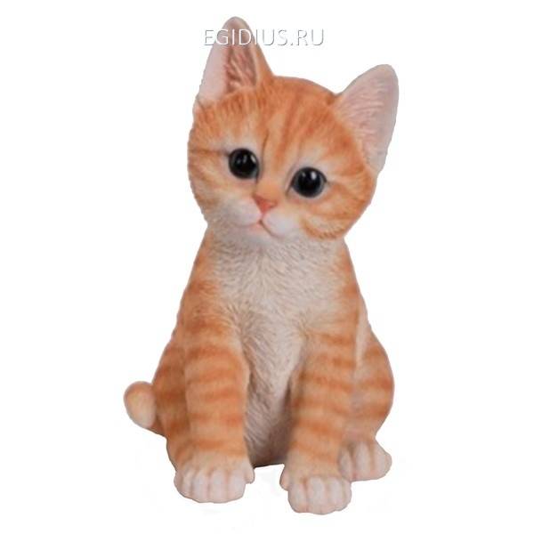 Садовая фигура из полистоунаКотёнок рыжий, L14W12H20см. 81-6488 фото 1 — Egidius.ru