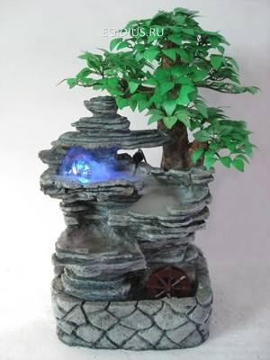 Фонтан:"Бонсай" с деревом, каскадом воды. С подсветкой и туманом 10-0278 фото 1 &mdash; Egidius.ru