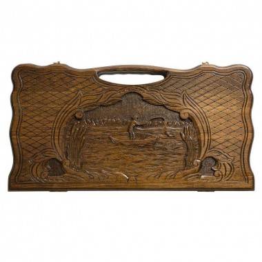 Настольная игра: Нарды резные &quot;Рыбак&quot; с ручкой, Haleyan 4-2-043 — Egidius.ru