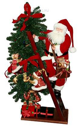 Новогоднее интерьерное изделие "Дед Мороз" с подсветкой 107см  150-900 фото 1 — Egidius.ru