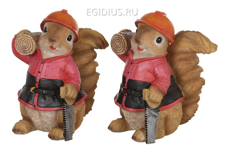 Комплект фигурок из 2 шт."бурундук-лесоруб" высота=24 см. 331-001 фото 1 &mdash; Egidius.ru