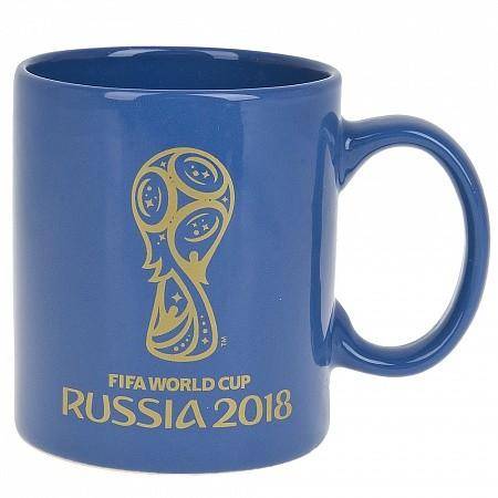 Кружка керамическая "Чемпионат Мира FIFA 2018" (синяя) v=340мл.  406-124 фото 1 — Egidius.ru