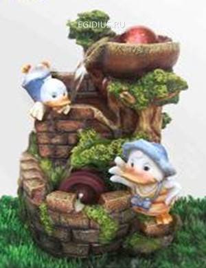 Фонтан Два веселых друга-утенка на источнике, цветная подсветка 10-0000 фото 1 &mdash; Egidius.ru