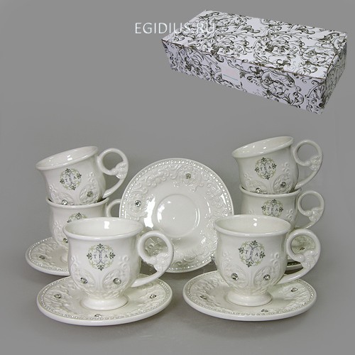 Набор чайный 12 пр. хрусталь 200 мл цв.уп. 900-345 фото 1 &mdash; Egidius.ru