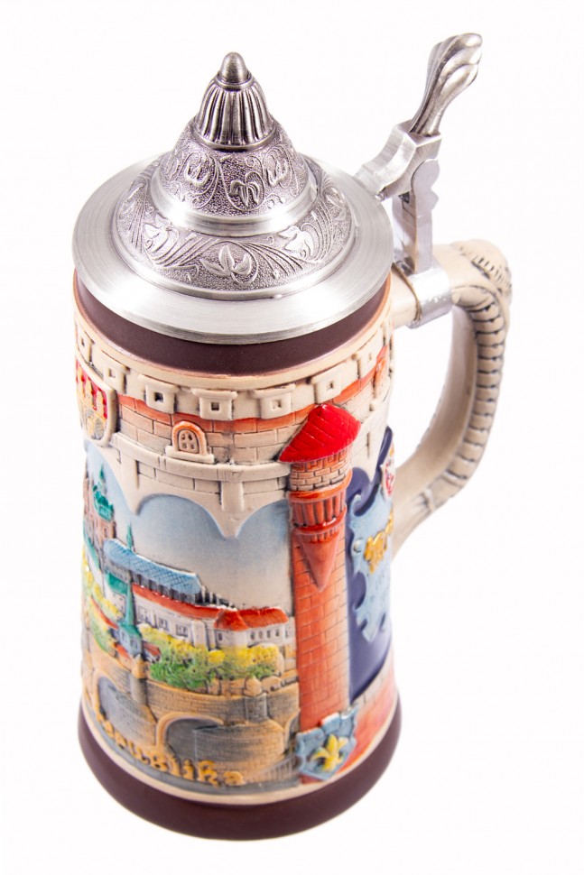 Пивная кружка коллекционная с крышкой Прага 14*12*24см, 700мл 111-257 фото 1 &mdash; Egidius.ru