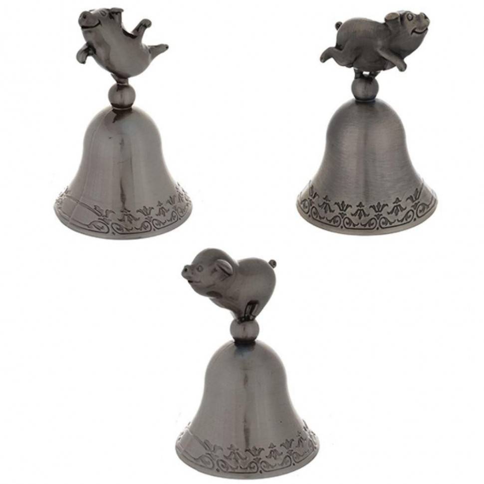 Колокольчик "Свинка", L5 W5 H7,2см, 3в 82-0830 фото 1 — Egidius.ru