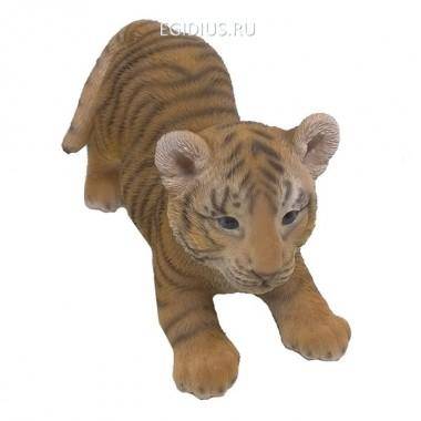 Садовая фигура из полистоуна Тигренок игривый 31*14*18 см. 81-6489 — Egidius.ru