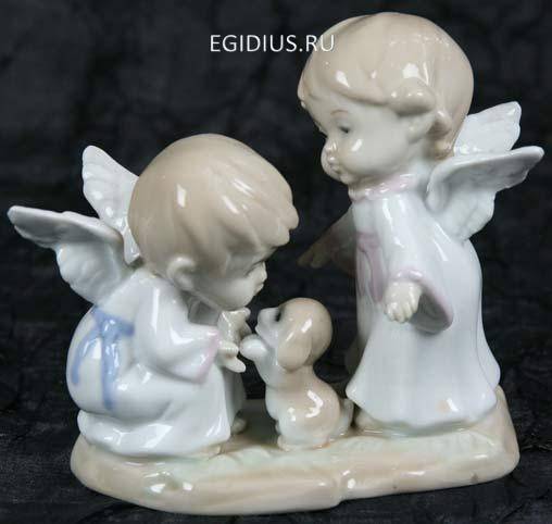 Статуэтка "Два Ангела", фарфор 13см 113-010 фото 1 — Egidius.ru