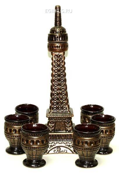 Набор винный штоф с рюмками "Париж" 7 предмет 1,5л 800-032  фото 1 — Egidius.ru