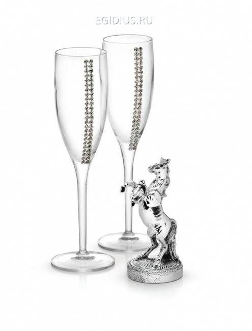 Набор 2-х фужеров + статуэтка "Лошадь" 707-010 фото 1 — Egidius.ru