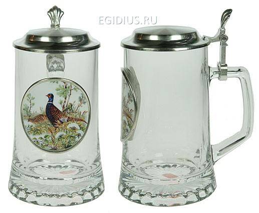 Пивная кружка коллекционная Охота с крышкой 0,5л  112-029 фото 1 — Egidius.ru