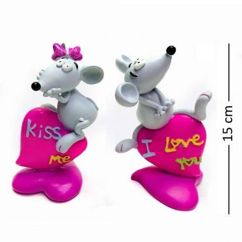 Фигурка декоративная Крыса на сердечке, 2 вида, 10*8*15см 3-2-033 фото 1 — Egidius.ru