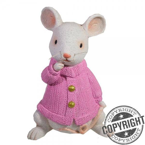 Копилка Любопытная мышка (белый) L9 W12 H17 см 82-1056 фото 1 &mdash; Egidius.ru