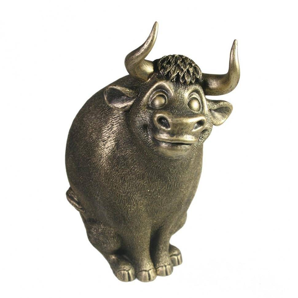Копилка Бык Борька (бронза) L16W11H20.5 см 82-1867 фото 1 &mdash; Egidius.ru