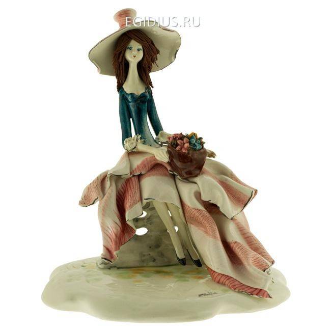 50140 Дама с цветами h 18,5 см 705-274 фото 1 — Egidius.ru