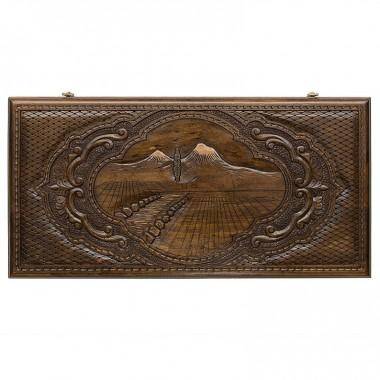 Настольная игра: Нарды резные &quot;Долина Арарата с узором&quot; 60, Ohanyan 4-2-002 — Egidius.ru