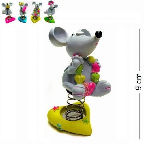 Фигурка декоративная Крыса на пружине, 4 вида, 5*5*9см 3-2-034 фото 1 — Egidius.ru