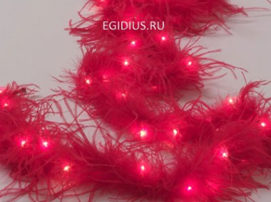 Ёлочная электрогирлянда Боа КРАСНЫЙ на 40 ламп 695см 150-307 — Egidius.ru