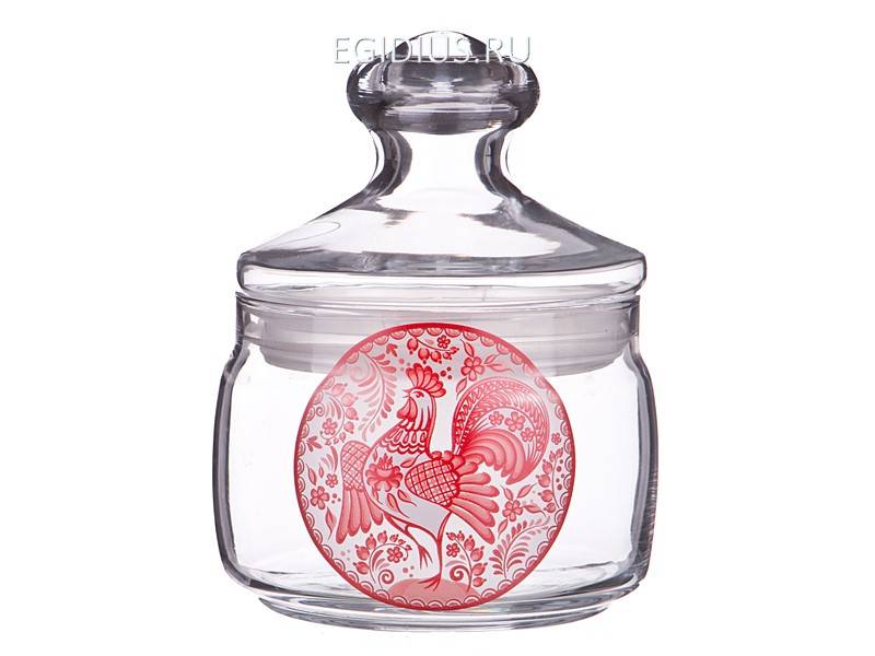 Банка "петух красный" 500 мл. без упаковки  330-768 фото 1 — Egidius.ru