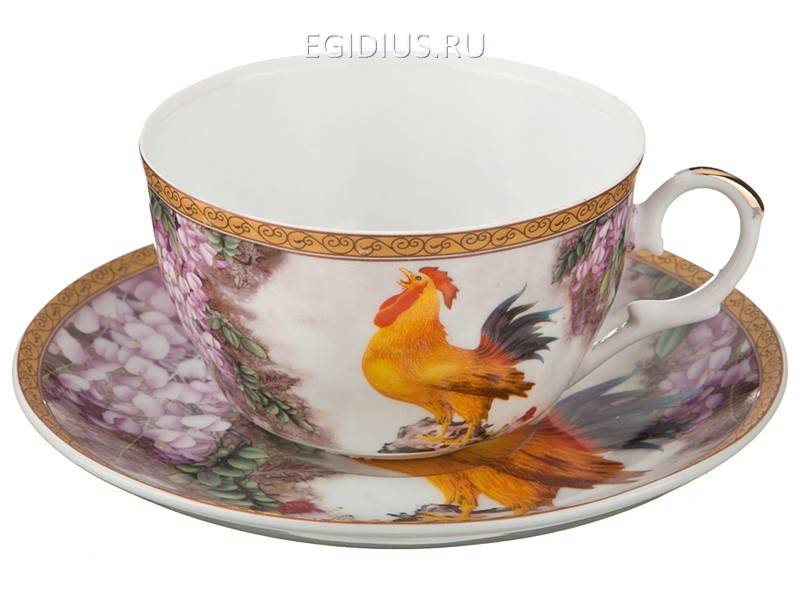 Чайный набор "петух" на 1 персону 2пр. 250 мл.  332-071 фото 1 — Egidius.ru