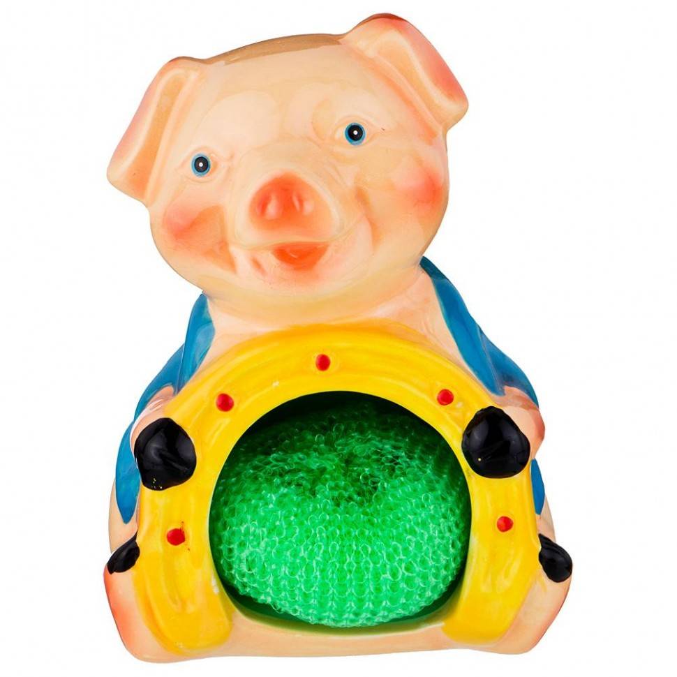 Подставка под губку "свинка" 15*11*11см  332-810 фото 1 — Egidius.ru