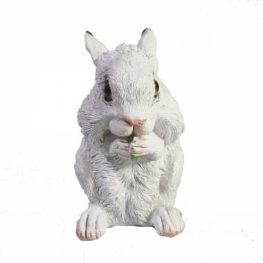 Фигура декоративная &quot;Пушистый кролик ест&quot; (белый) 7х10х12см символ года кот, кролик 2023 81-3188 — Egidius.ru