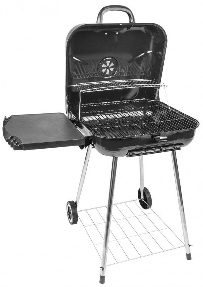 Гриль стационарный прямоугольный с полкой черный Weekend 54 comfort 1-1-310 фото 1 &mdash; Egidius.ru