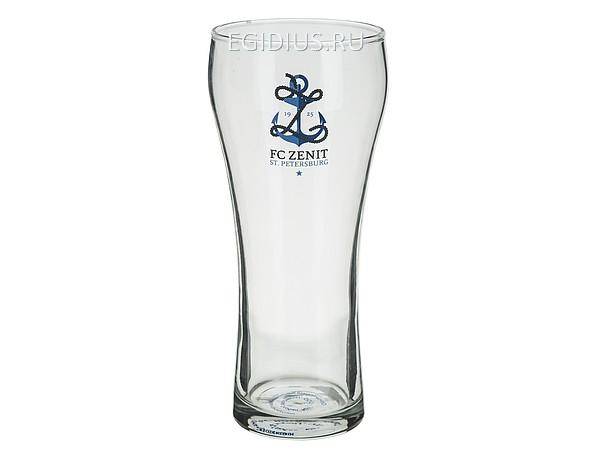 Бокал пивной "ФК Зенит" v=500мл.  (стекло) (без подарочной упаковки) 405-850 фото 1 — Egidius.ru
