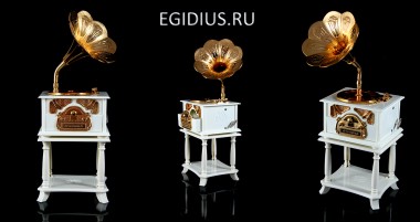 Шкатулка музыкальная &quot;Граммофон&quot; в подар. кор. 13*12*35см 110-776 — Egidius.ru