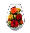Цветы в стекле: Композиция из натуральных роз (арт. FMR5c2) 200-046 фото 1 — Egidius.ru