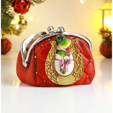 Копилка декоративная &quot;Кошелек со змейкой и подковой&quot; (акрил), 81-3272 — Egidius.ru