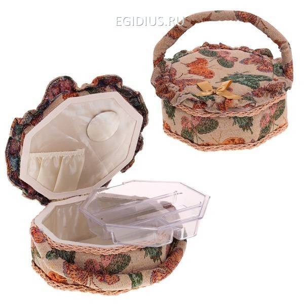 Шкатулка для рукоделия с подносом, L22,5 W22,5 H11см 81-4050 фото 1 — Egidius.ru
