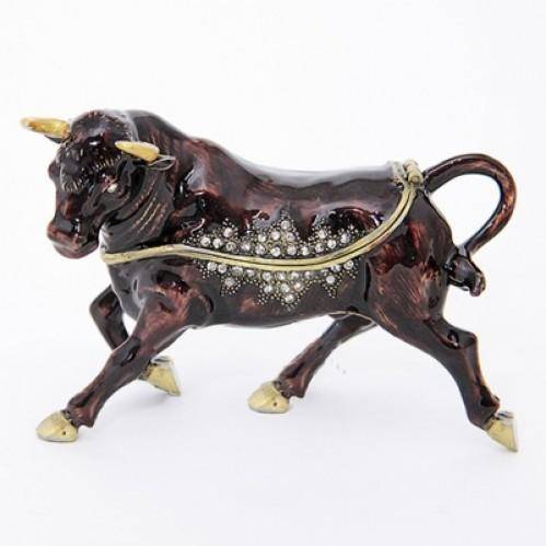 Шкатулка со стразами "Бык" 10*3*7см 3-2-089 фото 1 — Egidius.ru