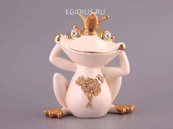 Фигурка "лягушка.ничего не слышу" высота=19 см.  320-869 фото 1 &mdash; Egidius.ru