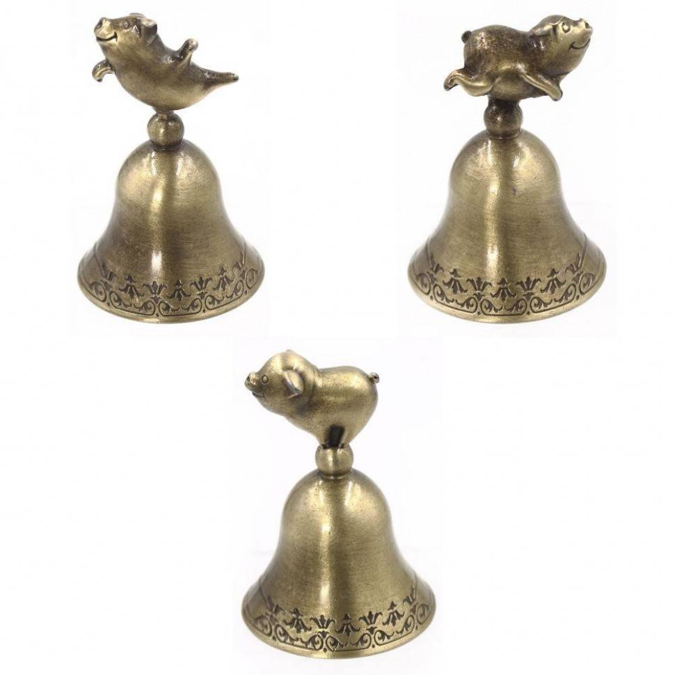 Колокольчик "Свинка", L5 W5 H7,8см, 3в 82-0831 фото 1 &mdash; Egidius.ru