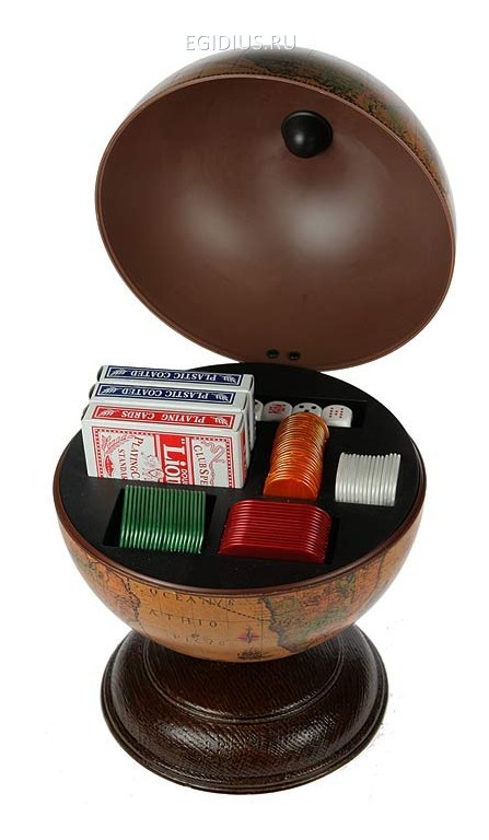 Глобус-казино настольный d=22см, 32см   100-019 фото 1 — Egidius.ru
