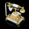 Телефон ретро полистоун, Пирамида на ножках-листьях золото, белый 23*23см    800-502 фото 2 &mdash; Egidius.ru