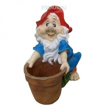 Кашпо декоративное &quot;Гном у горшка&quot; L27W25H43 см 81-6238 — Egidius.ru