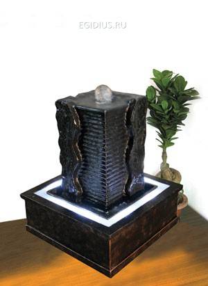 Фонтан с помпой   "Волнистая пирамида" темная, светящаяся линия 10-0532 фото 1 &mdash; Egidius.ru