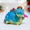 Фигура декоративная "Дракончик с цветочком" (синий) 7,5*6*6см 81-3212 фото 1 — Egidius.ru