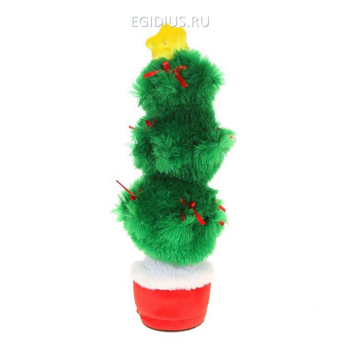 Мягкая игрушка механическая "Елочка" в красном горшочке поет 805-025 фото 1 &mdash; Egidius.ru