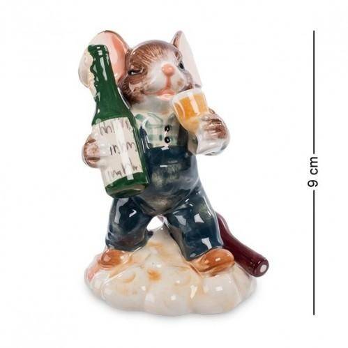 Фигурка декоративная Мышонок-Сомелье (Pavone), фарфор 9см 3-2-036 фото 1 — Egidius.ru