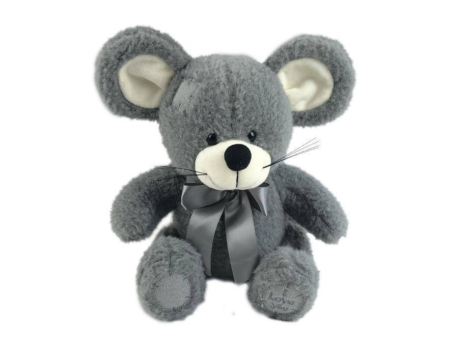 Мягкая игрушка Мышка с ленточкой 20cм символ года 2020 2-1-046 фото 1 — Egidius.ru