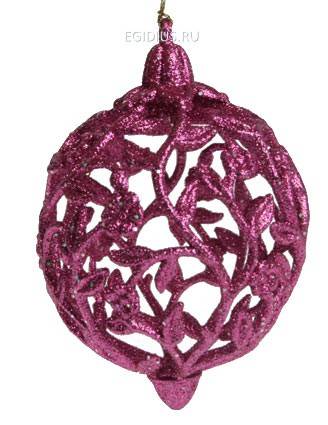 Игрушка ёлочная Шар розовый 12см 151-103 фото 1 &mdash; Egidius.ru