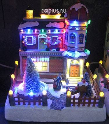 Новогодняя музык. композиция с подсветкой Новогодняя ночь 24*27*30 см 150-529 фото 1 — Egidius.ru