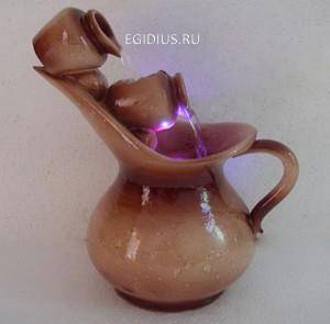 Фонтан: "Керамические кувшины" с подсветкой 21*14.5*26.8CM 10-0013 фото 1 &mdash; Egidius.ru
