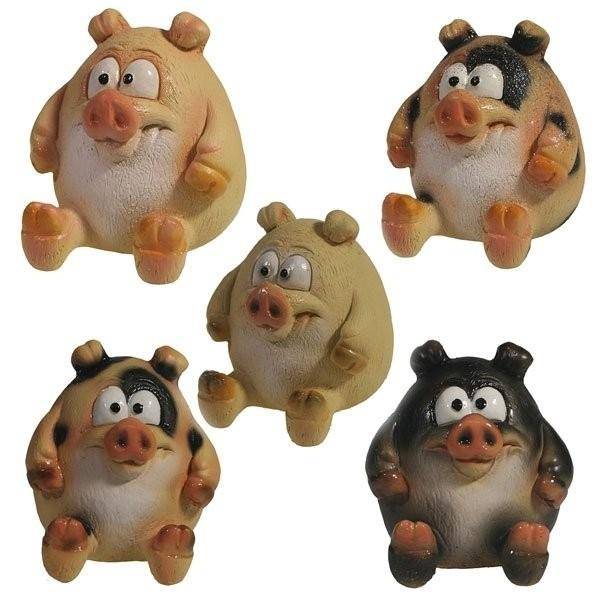 Фигура декоративная "Поросенок Веня", L6W6.5H6, 5в. 82-0427 фото 1 — Egidius.ru