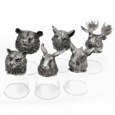 Набор из 6 стопок-перевертышей с животными (50мл/стопка) d=4.5см h=8.5см 3-1-331 — Egidius.ru
