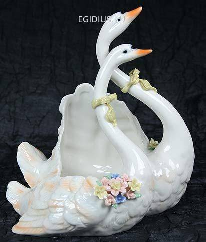 Шкатулка "Лебединая песня", фарфор 18см  113-004 фото 1 — Egidius.ru