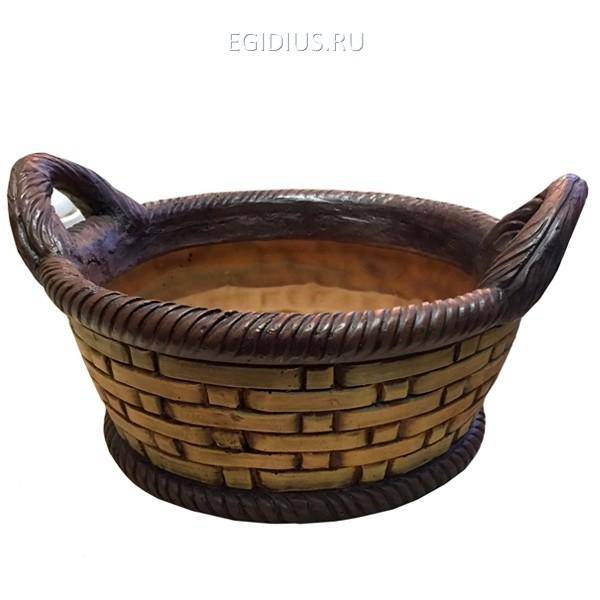 Кашпо для дачи Корзина круглая L32W29H16.5cm 81-6426 фото 1 — Egidius.ru